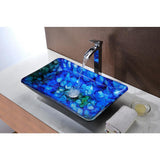 Voce Series Deco-Glass Vessel Sink in Lustrous Blue - Super Arbor