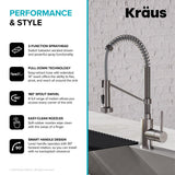 Loften All-in-One Dual Mount Drop-In Stainless Steel 33 in. 2-Hole Single Bowl Kitchen Sink with Pull Down Faucet