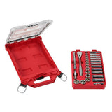 15 in. PACKOUT Backpack and 3/8 in. Drive SAE Ratchet and Socket Mechanics Tool Set with PACKOUT Case (28-Piece) - Super Arbor