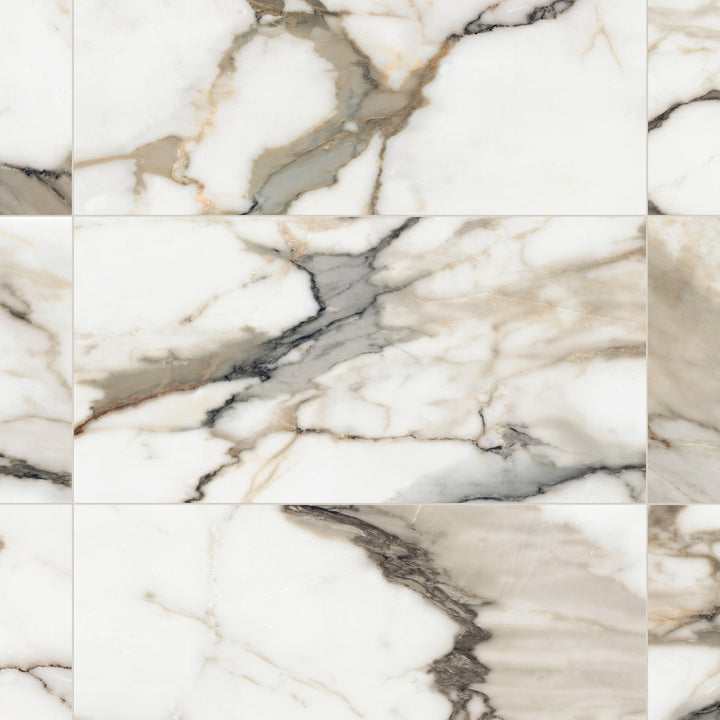 Satori Calacatta Dorado 12-in x 24-in Polished Porcelain Marble look Floor and Wall Tile product image