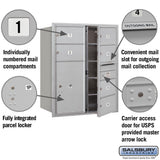 3700 Horizontal Series 6-Compartment with 1-Parcel Locker Recessed Mount Mailbox - Super Arbor