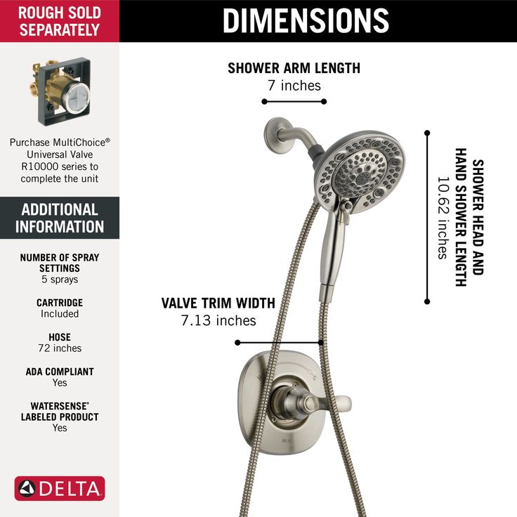 Delta Nura Stainless 1-Handle Shower Faucet with Valve