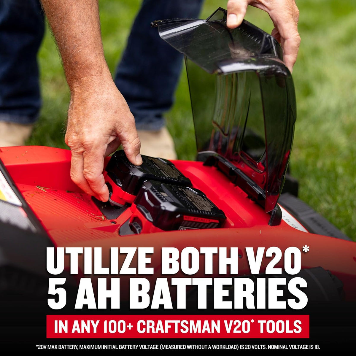 Craftsman V20 CMCMW220P2 20 in. Brushless Cordless Lawn Mower Kit with (2) 20V 5.0Ah Batteries & Charger