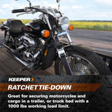 Keeper 8 ft. x 1.25 in. Power Sports Ratchet Tie-Down, 800 lbs WLL, 2-Pack