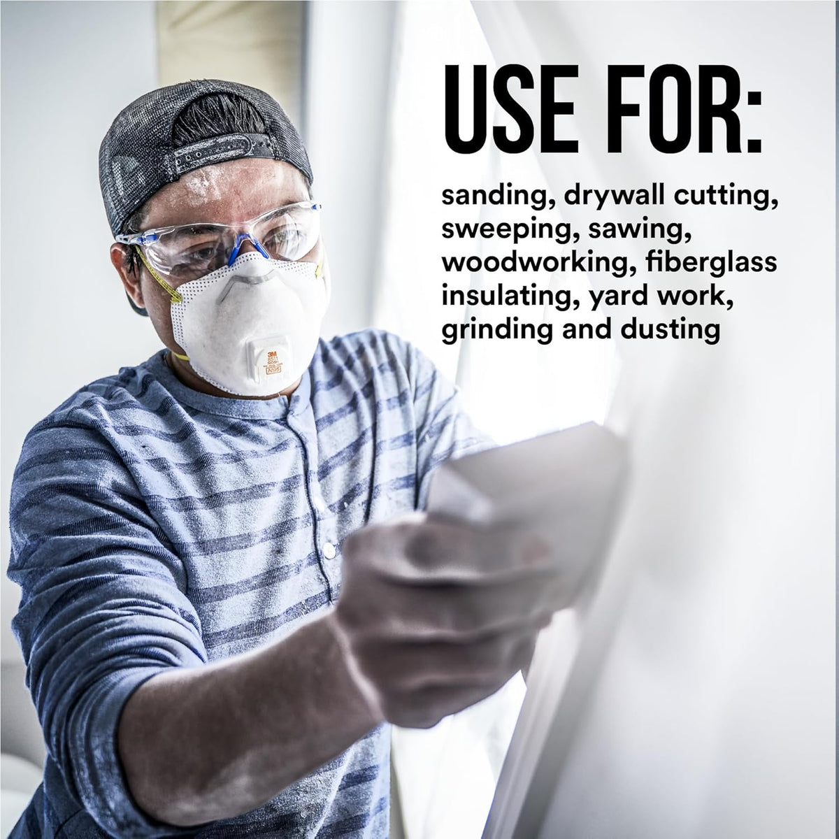 3M 8511 N95 Respirator with Cool Flow Valve, Disposable Sanding & Fiberglass Mask, 2-Pack