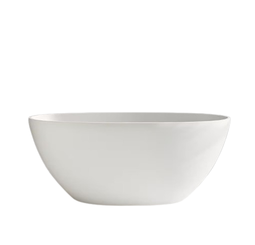 Eaton 61 in. x 30 in. Stone Resin Solid Surface Matte Flatbottom Freestanding Soaking Bathtub in White