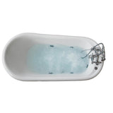 66.9 in. Acrylic Clawfoot Whirlpool Bathtub in White - Super Arbor