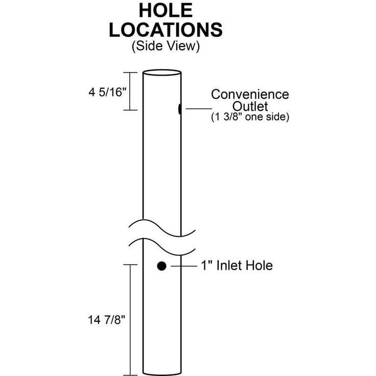 7 ft. Black Outdoor Direct Burial Lamp Post with Convenience Outlet fits 3 in. Post Top Fixtures