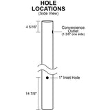7 ft. Black Outdoor Direct Burial Lamp Post with Convenience Outlet fits 3 in. Post Top Fixtures