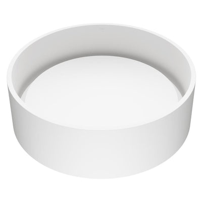 VIGO Anvil Round Vessel Bathroom Sink in White Matte StoneTM - Super Arbor