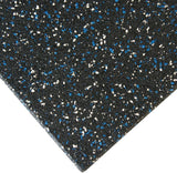 Rubber-Cal Eco-Safety Interlocking Playground Tile, 3" Thick, 19.5" x 19.5", Blue/White Speckled, Single Tile Covers 2.77 sq. ft.