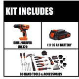 20-Volt MAX Lithium-Ion Cordless Drill and Project Kit with Battery 1.5Ah, Charger and Kit Bag - Super Arbor