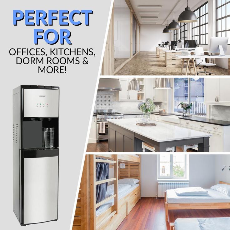 3 or 5 Gal. Water Cooler in Black with Hot, Cold and Room Temperature Water Functions