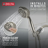 Delta Universal Showering Components Brushed Nickel 5-Spray Handheld Shower, 1.75 GPM (6.6 LPM)