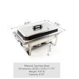 8 Qt. Foldable Frame Stainless Steel Chafing Dish Buffet Chafer Complete (Set of 2)