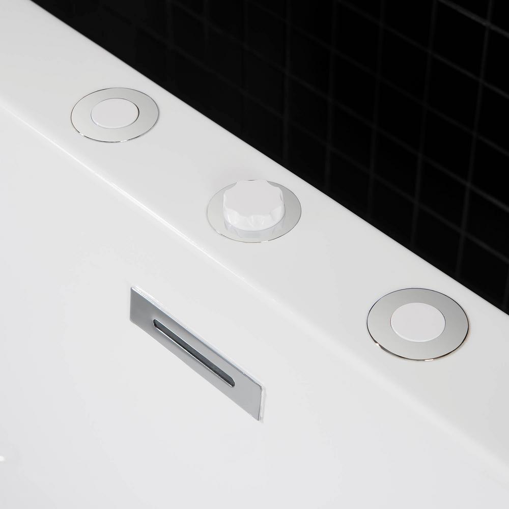 Bologna 67 in. Acrylic Freestanding Whirlpool and Air Bathtub with Drain and Overflow Included in White - Super Arbor
