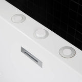 Bologna 67 in. Acrylic Freestanding Whirlpool and Air Bathtub with Drain and Overflow Included in White - Super Arbor