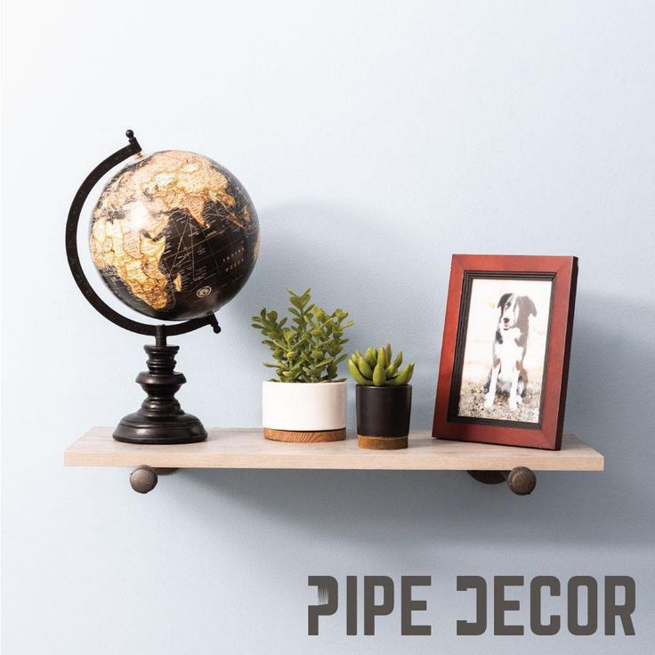1/2 in. Black Pipe 10 in. L Wall Mounted Shelf Bracket Kit (6-Pack)