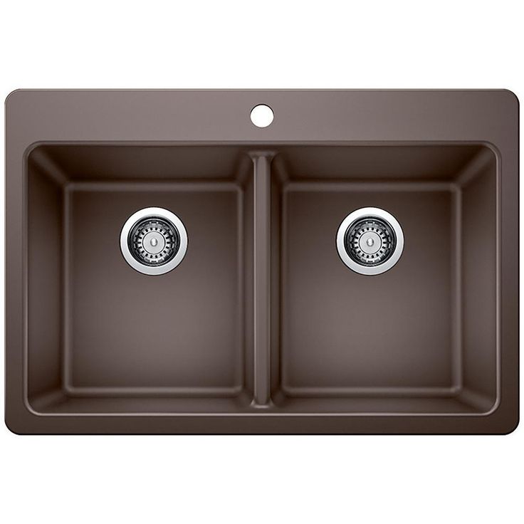 Glacier Bay Drop-in/Undermount Granite Composite 33 in. 1-Hole 50/50 Double Bowl Kitchen Sink with Low Divide White