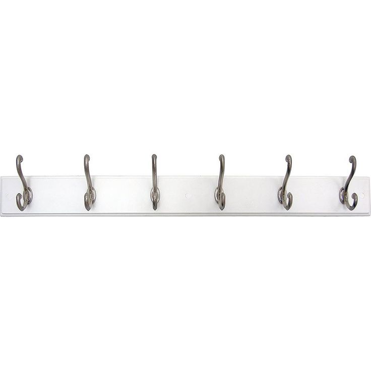 26 in. White Hook Rack Coat with 6-Chrome Hooks