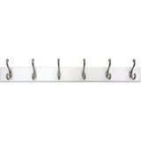 26 in. White Hook Rack Coat with 6-Chrome Hooks