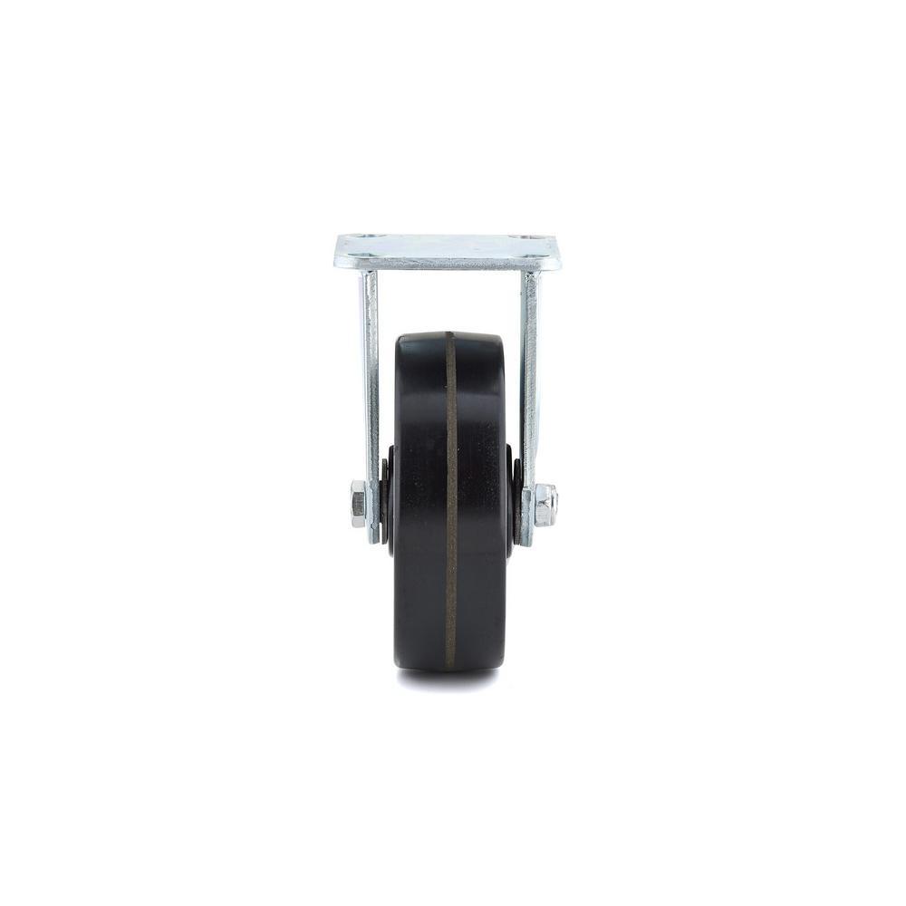 5-31/32 in. black Fixed plate Caster, 881.9 lb. Load Rating - Super Arbor