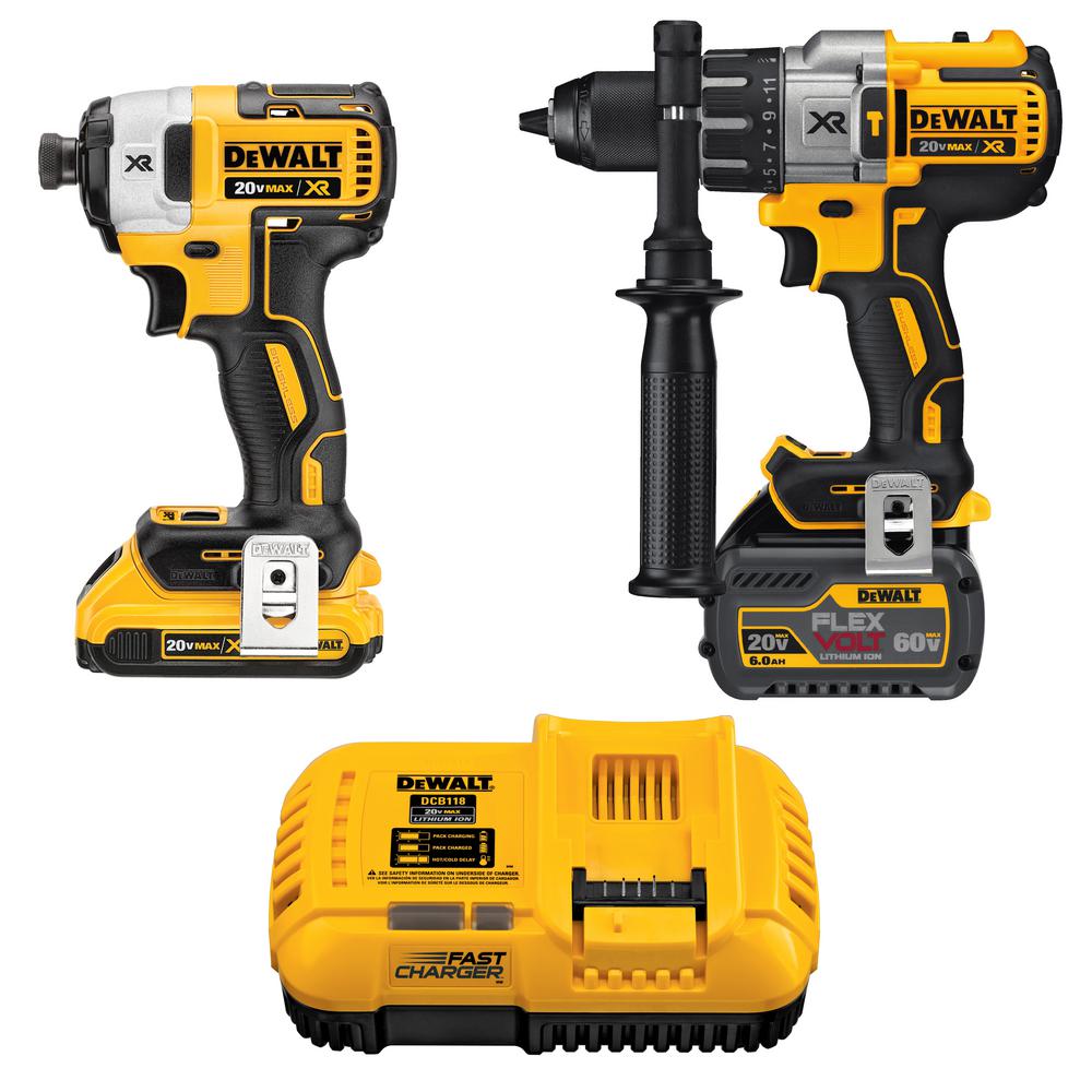 20-Volt MAX Lithium-Ion Cordless Brushless Combo Kit (2-Tool) with FLEXVOLT and 20-Volt Battery and Charger - Super Arbor