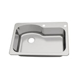 Dual Mount 18-Gauge Stainless Steel 33 in. 2-Hole Euro Style Single Bowl Kitchen Sink with Grid and Drain Assembly - Super Arbor