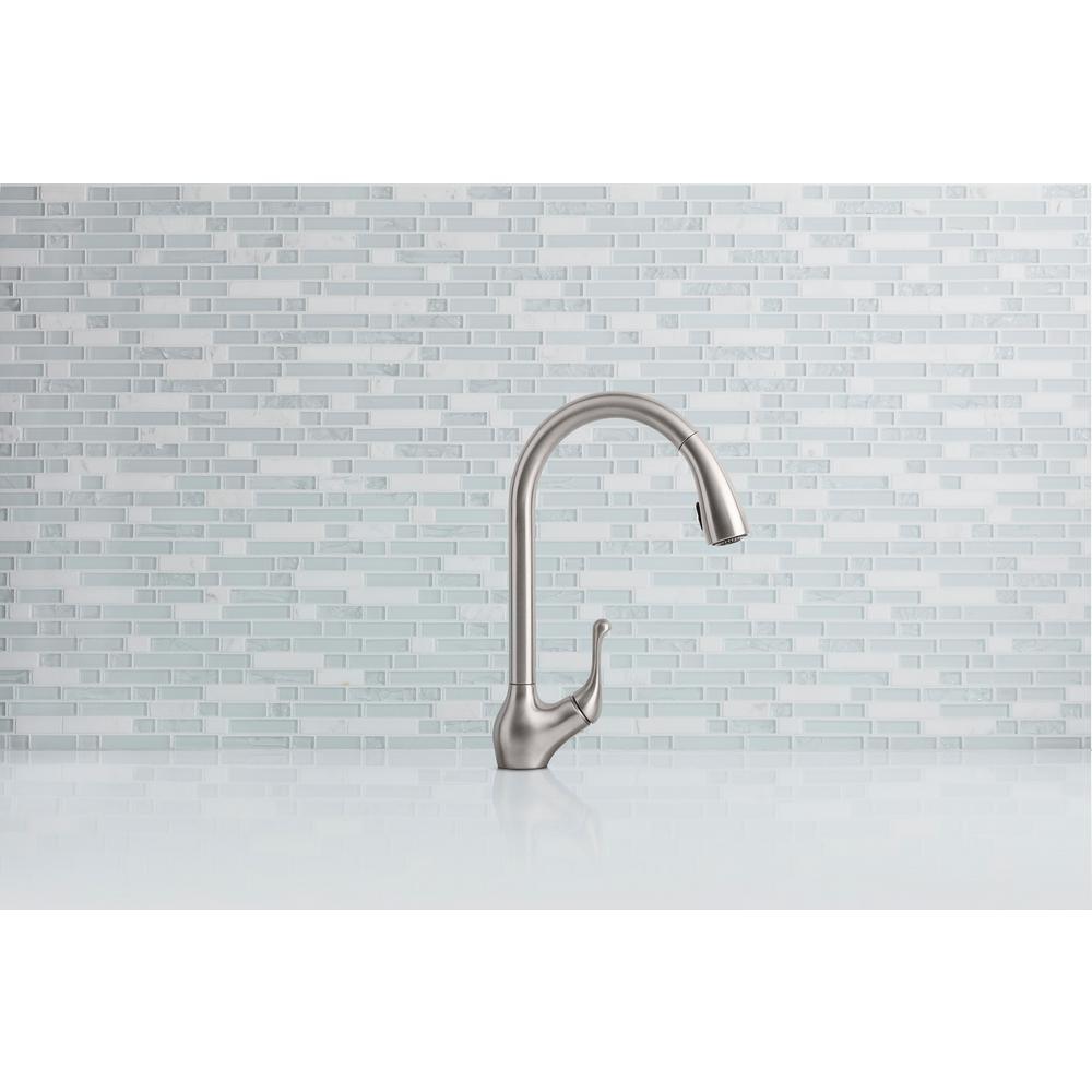 Barossa with Response Touchless Technology Single-Handle Pull-Down Sprayer Kitchen Faucet in Vibrant Stainless - Super Arbor