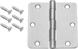 3-1/2 in. Satin Nickel Steel Door Hinges, 1/4 in. Corner Radius, with Screws (48-Pack)