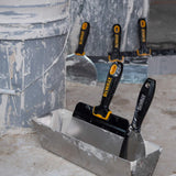 DEWALT Stainless Steel Taping Knife & Mud Pan Set with Soft Grip Handles, 8/10/12 in Knives + 14 in Pan + Bonus 6 in Putty Knife