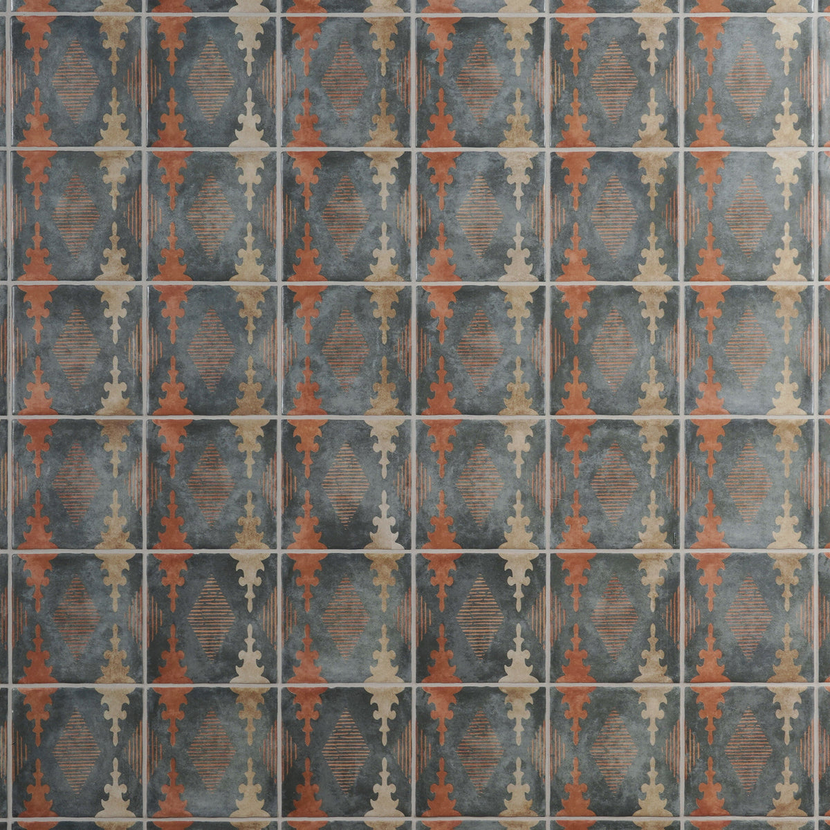 Artmore Tile Paula Purroy Reverie Aztec Blue 5-in x 5-in Matte Ceramic Encaustic Wall Tile product image