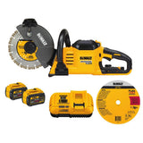 FLEXVOLT 60-Volt Lithium-Ion Cordless 9 in. Construction Saw w/ (2) FLEXVOLT Batteries, Bonus 4-1/2 in. Angle Grinder - Super Arbor