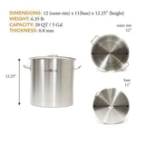 32 qt. Stainless Steel Stock Pot with Lid