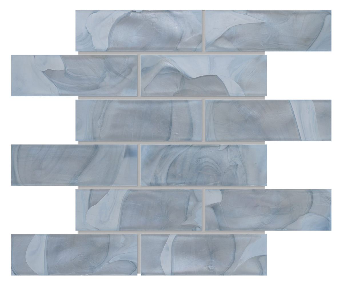 Satori Moonstone 12-in x 12-in Glossy Glass Subway Linear Mosaic Wall Tile product image