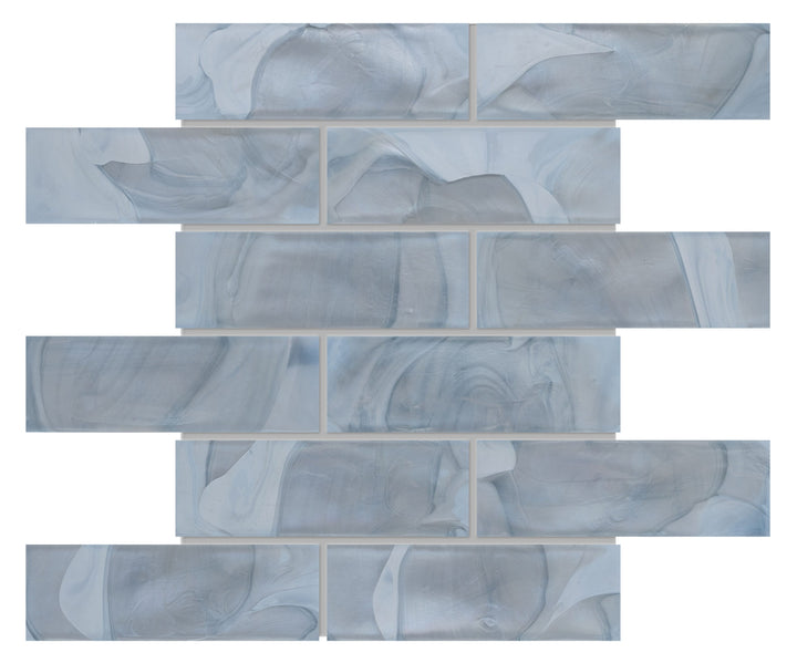 Satori Moonstone 12-in x 12-in Glossy Glass Subway Linear Mosaic Wall Tile product image