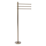 Allied Brass Towel Stand with 3 Pivoting 12-in Arms in Polished Nickel