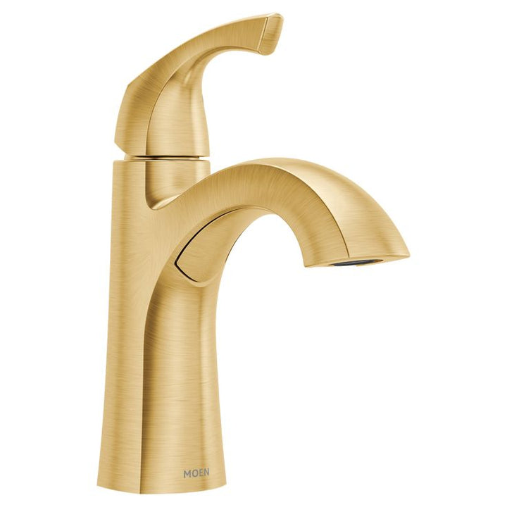 Moen Lindor Spot Resist Brushed Nickel 1-handle Single Hole/4-in Centerset WaterSense Bathroom Sink Faucet