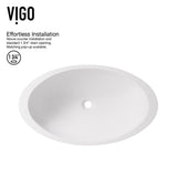 Matte Stone Oval Vessel Bathroom Sink in White and Gotham Faucet in Matte Black - Super Arbor