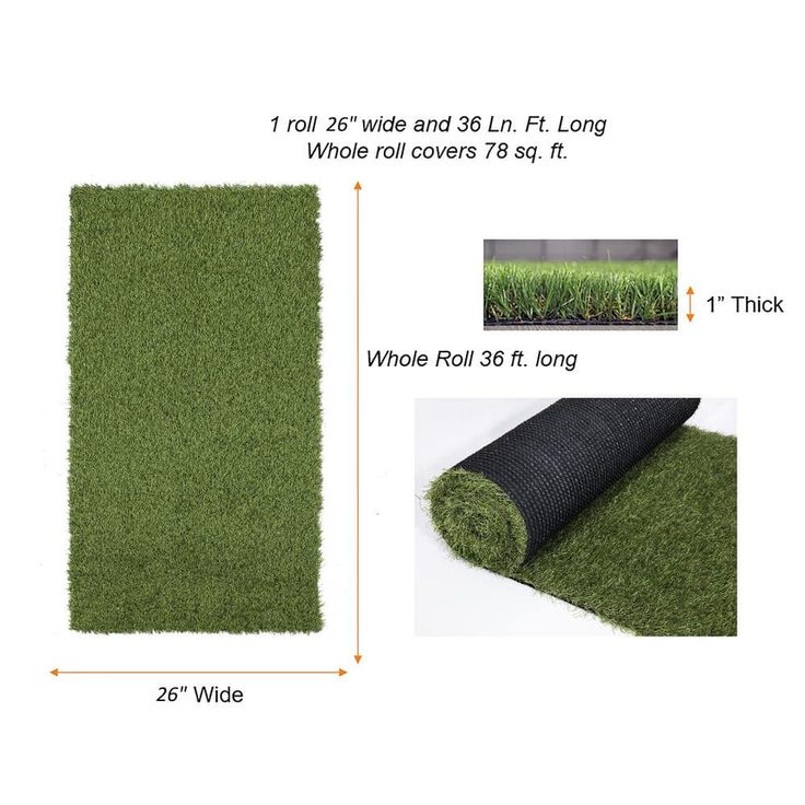 TrafficMaster 26 in. x 36 ft. Green Artificial Grass Runner Rug