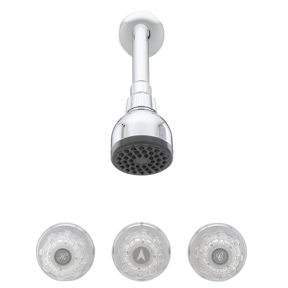 3-Handle 1-Spray Tub and Shower Faucet in Chrome (Valve Included) - Super Arbor
