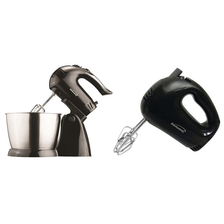 3 Qt. 5-Speed Black Electric Stand Mixer with Bowl and 5-Speed Black Electric Hand Mixer