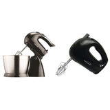 3 Qt. 5-Speed Black Electric Stand Mixer with Bowl and 5-Speed Black Electric Hand Mixer