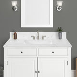 43 in. W x 22 in. D x 0.75 in. H Engineered Marble Vanity Top in Calacatta White with White Basin