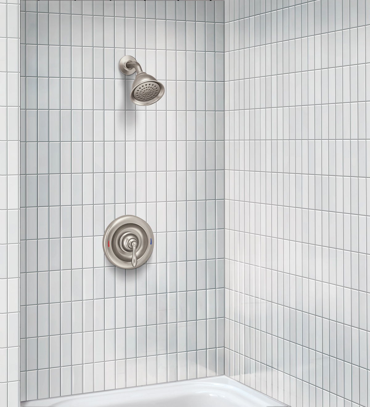 Moen Caldwell Mediterranean Bronze 1-Handle Shower Faucet with Valve, 2.0 GPM, 5-in Showerhead