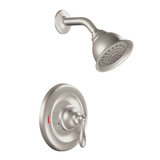 Moen Caldwell Mediterranean Bronze 1-Handle Shower Faucet with Valve, 2.0 GPM, 5-in Showerhead