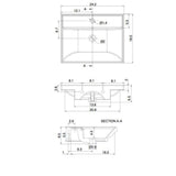 Nameeks ML Wall Mounted Vessel Bathroom Sink in White with 3 Faucet Holes