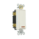 20 Amp Decora Plus Commercial Grade 3-Way Lighted Rocker Switch with Pilot Light, White - Super Arbor