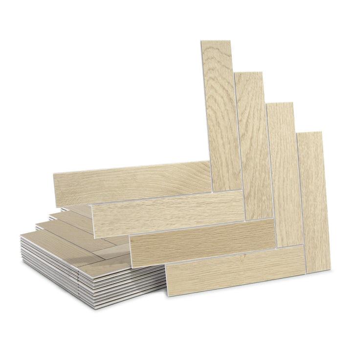 SUNWINGS Peel and Stick Natural Oak 10-in x 11-in Matte Composite Wood look Herringbone Peel and stick Mosaic Wall Tile product image