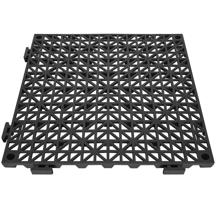 LUXEYARD Interlocking Tile 55PCS Black Drainage Tiles 12in x 12in Splicing PVC Interlocking Drainage Floor Tiles Non-Slip Drainage Holes for Restroom Bathroom Kitchen Pool Wet Areas product image